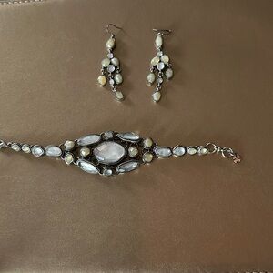 Lucky brand white stone bracelet and matching earrings